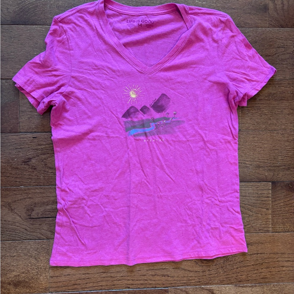 Life is Good Women's Pink Graphic Tee